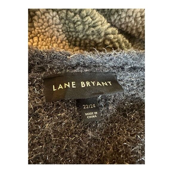 LANE BRYANT Long Sleeve Open Eye Lash Grey/Silver Sweater Cardigan Size 22/24 - Picture 7 of 9